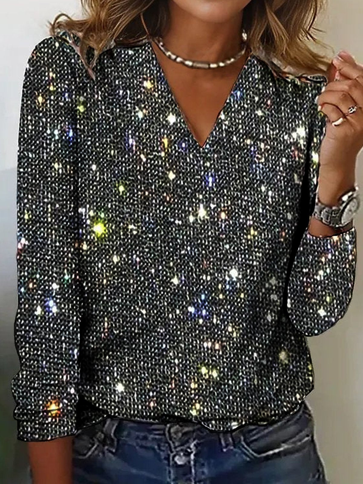 SparkleChic Pailletten Top