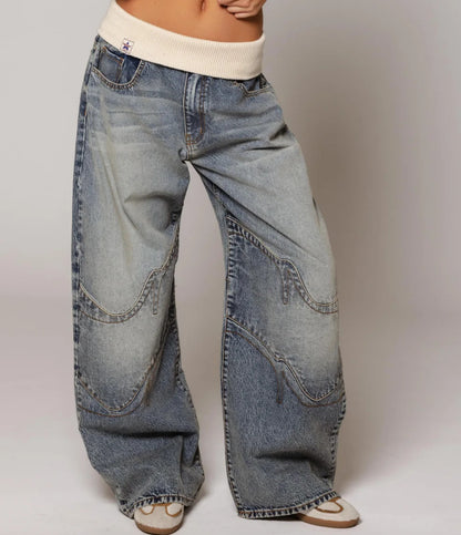 Design Sense Baggy Jeans – Vintage Washed Denim
